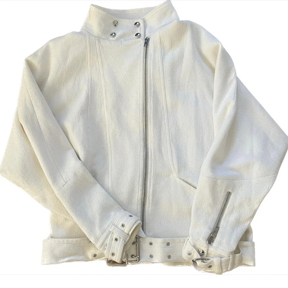 IRO Hollie Bomber Jacket White | 36 Fr / Small US - Picture 2 of 6